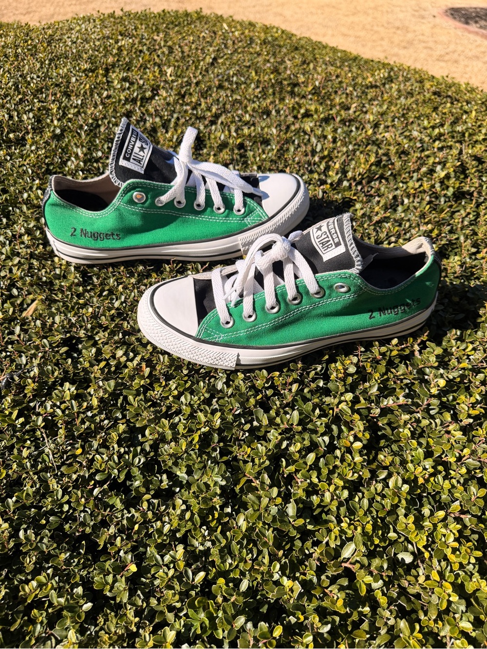 CUSTOM & Unisex Converse All Star Low Top Sneakers - Green & Gray